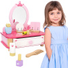 Viga Toys VIGA Make-up Ružová drevená toaleta so zrkadlom + príslušenstvo