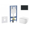 GEBERIT - Duofix Set předstěnové instalace, klozetu Gaia a sedátka softclose, tlačítko Sigma20, matná černá/černá SANI11CA5135B