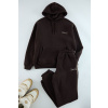 Trendyol Brown Oversize/Wide Cut Hooded Embroidered Inside Polar Fleece Sweatshirt Tracksuit čierna XS Trendyol 8683050033918