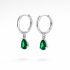 Stříbrné náušnice kapky se zeleným zirkonkem Rosalia