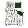 VIANOČNÁ POSTEĽNÁ BIELIZEŇ LUSKÁČIK VIANOČNÉ STROMČEKY ZIMA SNEHULIENKY 160x200
