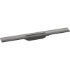 HANSGROHE RainDrain Flex vrchná sada sprchového žľabu 70 cm, skracovateľná, pre inštaláciu ku stene, kartáčovaný čierny chróm, 56050340