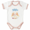 MBaby Bavlnené body s krátkym rukávom, Sloníča, bielo/béžové 68 (3-6m)