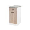 Praktik 40 spodná skrinka 1 dvierka 1 zásuvka, dub sonoma biely