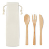 Príbor z bambusu , Beige Farba: Beige