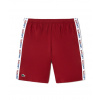 Pánske šortky Lacoste Sportsuit Logo Stripe Tennis Shorts - bordeaux/navy blue - Červený (XL)
