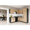 VerDesign, HORIZON R3P moderná kuchyňa 230 x 230, dub prímorský / grafit LTD