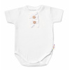 Baby Nellys Dojčenské rebrované body s gombíkmi kr. rukáv, Girl - biele, veľ. 86