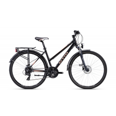 CTM trekingový bicykel MAXIMA 3.0 - čierna perleť / svetloružová 28" 2023 M Externý sklad