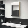 vidaXL LED kúpeľňová zrkadlová skrinka biela a farba dubu 50x13x70 cm 326500
