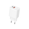 Lito - Wall Charger LC09 sieťová nabíjačka (USB-C, USB, PD20W, QC3.0, rýchlonabíjanie, nehorľavý PC materiál, 5V/3A) - biela