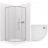 CERANO - Sprchovací kút Orso L/P 6 mm - chróm + CERANO - Sprchová vanička Piato - biela lesklá - 100x100 cm