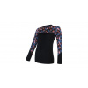 SENSOR MERINO IMPRESS dámské triko dl.rukáv černá/floral M