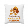 Profesionálny pastier sliepok - vankúš s potlačou - Tričkový | Biela
