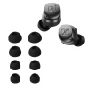 kwmobile 8x Silikonový Ear Tips for Sennheiser MOMENTUM True Wireless 4 - 4 Sizes - Náhradní Earbud Tips for In-Ear Headphones - černá