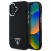 Guess PU Grained Triangle Logo Zadný Kryt pre iPhone 16 Black