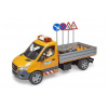 Bruder Mercedes Benz Sprinter - cestári + značky, figúrka