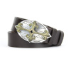 Kožený opasok KNIGHT, šírka 4cm, Slovenská výroba - Tmavo hnedá