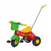 Detská šliapacia trojkolka s vodiacou tyčou červená
