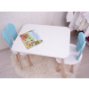 Kid's Table Set Bunny Two Chair Set - Baby Blue, White