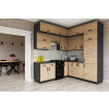 VerDesign, HORIZON R3PA moderná kuchyňa 230 x 230, dub prímorský / grafit LTD