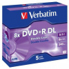 Verbatim DVD+R DL Double Layer Matt Silver bez možnosti potisku 43541 8.5GB 8x jewel box 5-pa
