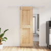 Posuvné dveře s kováním 70 x 210 cm masivní borové dřevo Hnědá 3203032