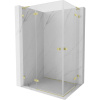 Mexen Lunar, L Duo výklopný sprchový kút 95 x 85 cm, 8mm číre sklo, zlatý matný profil, 834L-095L-085P-55-00