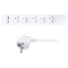Solight 5z predlžovací prívod s USB A+C nabíjačkou 2,4 A, 3 m, 3× 1 mm2, biely, vypínač PP152USBC