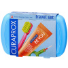 Curaprox Travel Set zubná kefka + CPS medzizubné kefky 2 ks + zubná pasta 10 ml darčeková sada, modrý