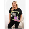 Kesi Włoski Dámska bavlnená blúzka Plus Size so zlatým nápisom čierna + zelená
