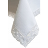 Behun na stol - Biely behúň 240 x 140 cm (Biela škvrna -rezistentný obrus s čipkou Lux 140x240)