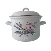 Metalac hrniec smaltovaný + pokrievka 22 cm / 6 l levanduľa