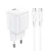 Acefast - Wall Charger Set A77 sieťová nabíjačka (USB-C kábel v balení, USB-C mini GaN, PD30W, Power Delivery, rýchlonabíjanie) - biela