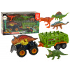 mamido Elektrické autíčko s motívom dinosaura, príves so 4 kusmi dinosaurov
