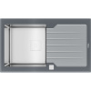 TEKA Diamond RS15 1B 1D 86 ST sklenený drez s nerezovou vaničkou, s odkvapávaciou plochou, obojstranný, s excentrom, horná montáž, 860 x 510 mm, Stone Grey, 115100021