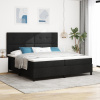 vidaXL Rám postele s matracom Čierny Textília 200 x 200 cm Matraca 3342895