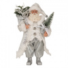 Clayre & Eef Vianočné dekorácie otec Santa Claus v kabátiku s darčekmi a stromčekom - 16*10*27 cm - Clayre & Eef