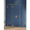 New Trendy Avexa Gold Brushed sprchovací kút 100x70 cm štvorcová zlatá brúsené/priehľadné sklo EXK-3082