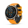 Garmin - fenix 8 Solar Sapphire - 51 mm - Carbon Gray DLC Titanium with Black | Pebble Gray Silicone Band, EU 010-02907-11