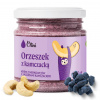 Arašidové maslo z kešu s čučoriedkami Oriešok s čučoriedkami Olini
