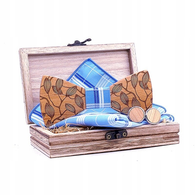Módne pánske drevené svadobné kerchiefové motýliky set (Módne pánske drevené svadobné kerchiefové motýliky set)