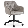 JAKS Otočná kancelárska stolička šedá velúr čierne nohy Konor