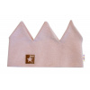 Dvouvrstvá čelenka, Baby Nellys Hand Made, bavlna, Korunka STAR - pudrově růžová, 104/116 - 104-116 (4-6r)