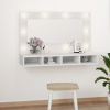 vidaXL Zrkadlová skrinka s LED biela 90x31,5x62 cm 808891