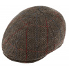 Fiebig - Headwear since 1903 Pánska károvaná vlnená zimná hnedá čiapka - Fiebig Veľkosť: 57 cm (M)