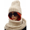 Sada klobúkov, Beera Scarf Black (Nastavte čiapku a béžovú šatku piva)