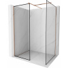 Mexen Kioto sprchová stena Walk-in 140 x 100 cm, čierny vzor, brúsená meď - 800-140-202-65-70-100