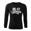 DRAGOWA Fit-T tričko s dlhým rukávom Seneca AK-47, čierna 160g/m2 - 3XL