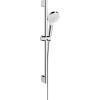HANSGROHE Crometta sprchová súprava, ručná sprcha 2jet Vario priemer 100 mm, 65 cm sprchová tyč, jazdec a sprchová hadica 160 cm, biela/chróm, 26532400